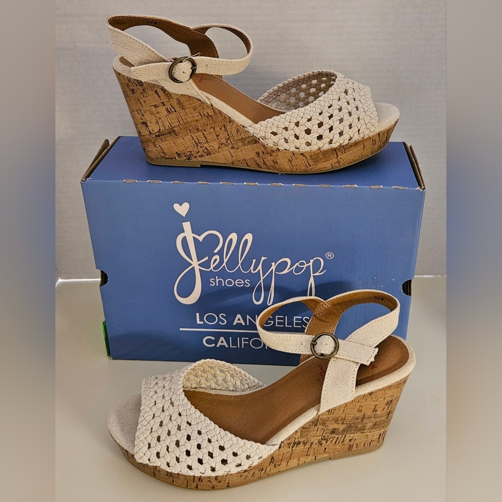 Jellypop Tan Woven Wedge Sandals